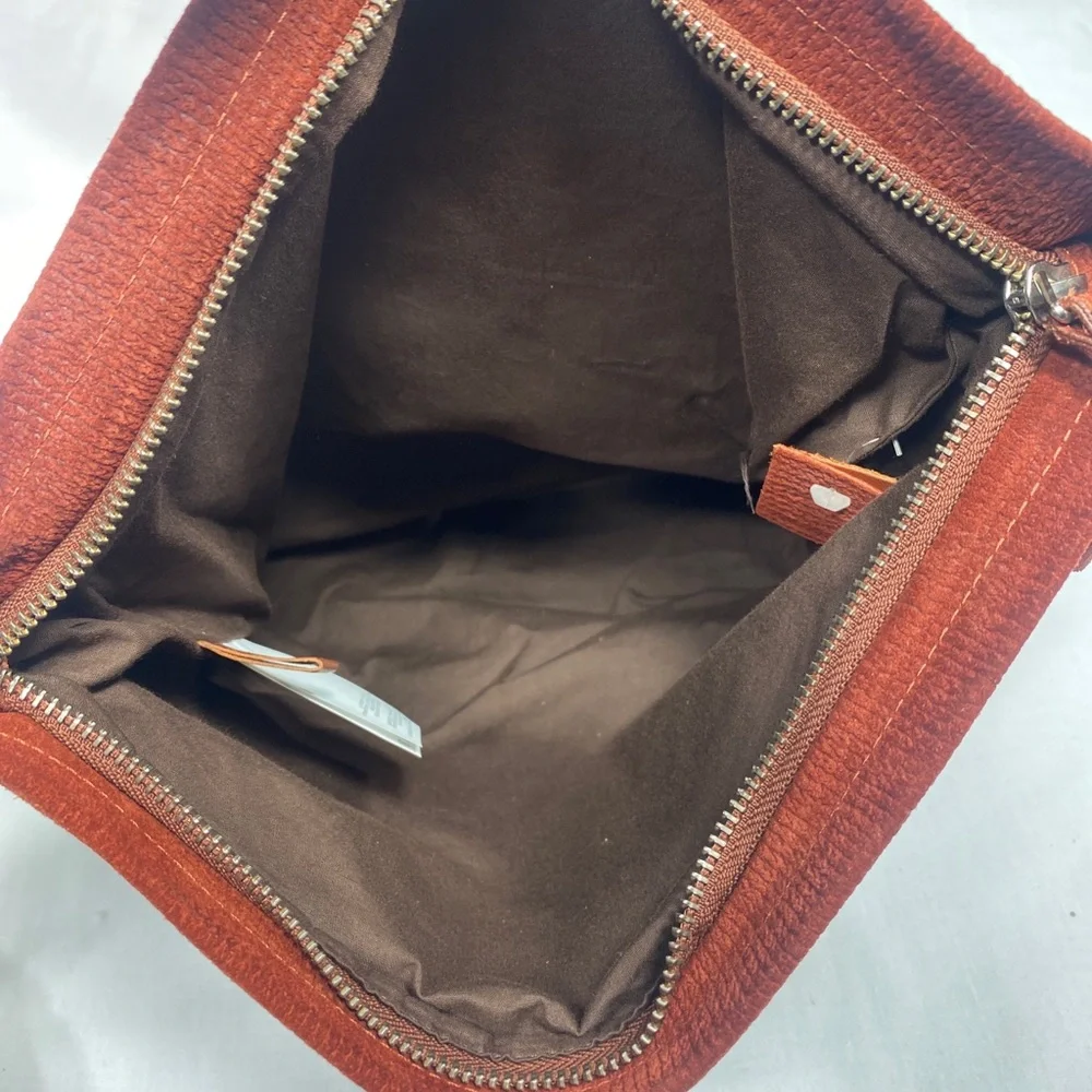 Maison Martin Margiela Burgundy Cognac Leather Messenger Bag Adjustable Shoulder